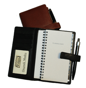 Black and British Tan Premium Leather Planner Calendar System